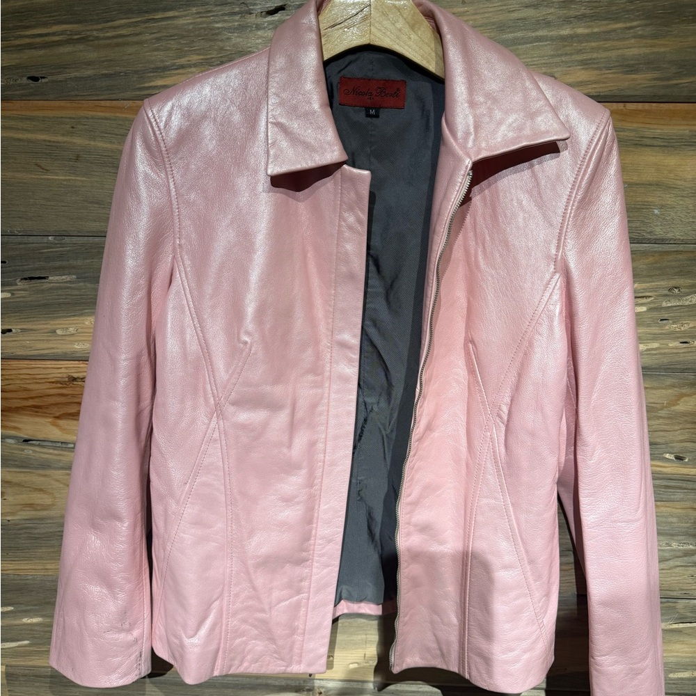 Stylish Pink Leather Jacket